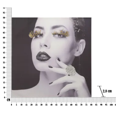 DRUK NA PŁÓTNIE Z APLIKACJAMI LADY DARK 80X2,8X80 cm